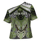 Aotearoa Iwi Whakatohea Personalised Cross Shoulder Shirt Maori Kowhaiwhai Pattern