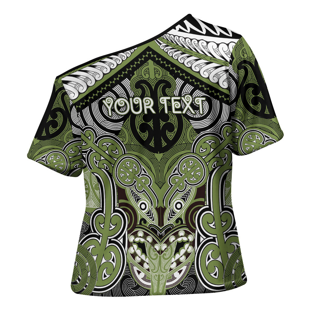 Aotearoa Iwi Whakatohea Personalised Cross Shoulder Shirt Maori Kowhaiwhai Pattern