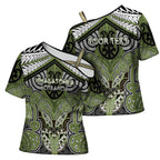 Aotearoa Iwi Whakatohea Personalised Cross Shoulder Shirt Maori Kowhaiwhai Pattern