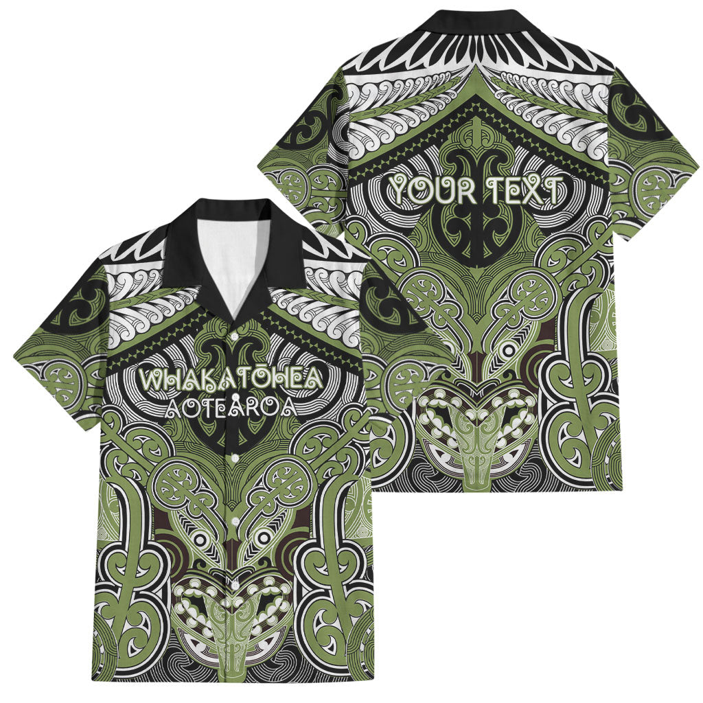 Aotearoa Iwi Whakatohea Personalised Family Matching Off The Shoulder Long Sleeve Dress and Hawaiian Shirt Maori Kowhaiwhai Pattern