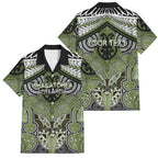 Aotearoa Iwi Whakatohea Personalised Family Matching Short Sleeve Bodycon Dress and Hawaiian Shirt Maori Kowhaiwhai Pattern