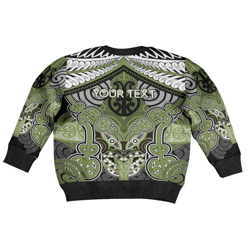 Aotearoa Iwi Whakatohea Personalised Kid Ugly Christmas Sweater Maori Kowhaiwhai Pattern