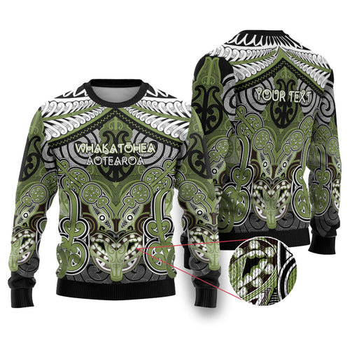 Aotearoa Iwi Whakatohea Personalised Ugly Christmas Sweater Maori Kowhaiwhai Pattern