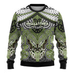 Aotearoa Iwi Whakatohea Personalised Ugly Christmas Sweater Maori Kowhaiwhai Pattern