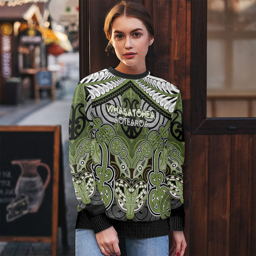 Aotearoa Iwi Whakatohea Personalised Ugly Christmas Sweater Maori Kowhaiwhai Pattern