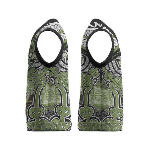 Aotearoa Iwi Whakatohea Personalised Christmas Knitted V-Neck Vest Maori Kowhaiwhai Pattern