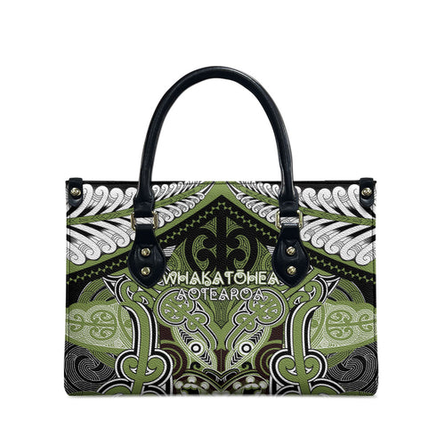 Aotearoa Iwi Whakatohea Leather Bag Maori Kowhaiwhai Pattern