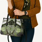 Aotearoa Iwi Whakatohea Leather Bag Maori Kowhaiwhai Pattern