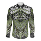Aotearoa Iwi Whakatohea Personalised Long Sleeve Button Shirt Maori Kowhaiwhai Pattern