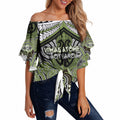 Aotearoa Iwi Whakatohea Personalised Off Shoulder Wrap Waist Top Maori Kowhaiwhai Pattern
