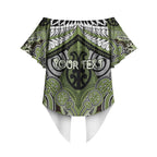 Aotearoa Iwi Whakatohea Personalised Off Shoulder Wrap Waist Top Maori Kowhaiwhai Pattern