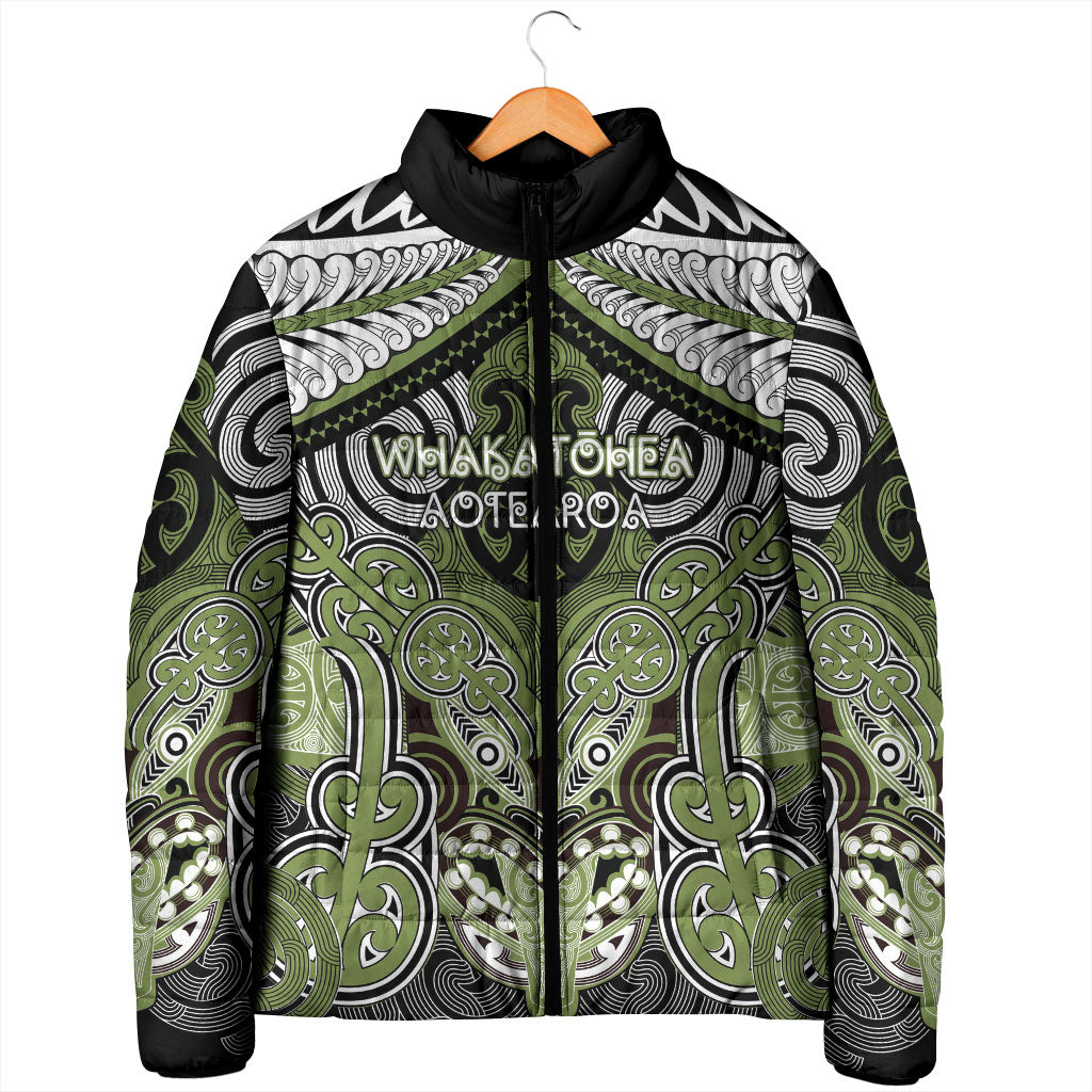 Aotearoa Iwi Whakatohea Personalised Padded Jacket Maori Kowhaiwhai Pattern