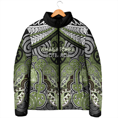 Aotearoa Iwi Whakatohea Personalised Padded Jacket Maori Kowhaiwhai Pattern