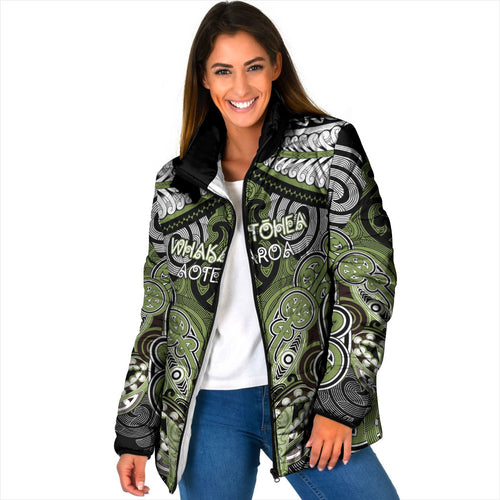 Aotearoa Iwi Whakatohea Personalised Padded Jacket Maori Kowhaiwhai Pattern