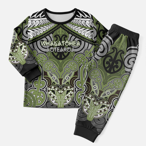 Aotearoa Iwi Whakatohea Personalised Christmas Pajama Set Maori Kowhaiwhai Pattern