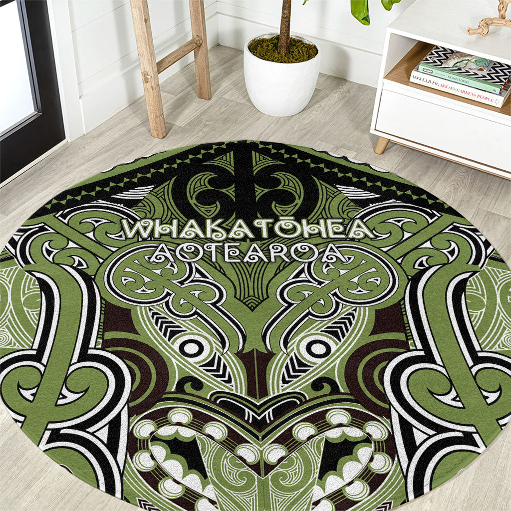 Aotearoa Iwi Whakatohea Round Carpet Maori Kowhaiwhai Pattern