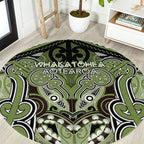 Aotearoa Iwi Whakatohea Round Carpet Maori Kowhaiwhai Pattern