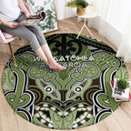 Aotearoa Iwi Whakatohea Round Carpet Maori Kowhaiwhai Pattern