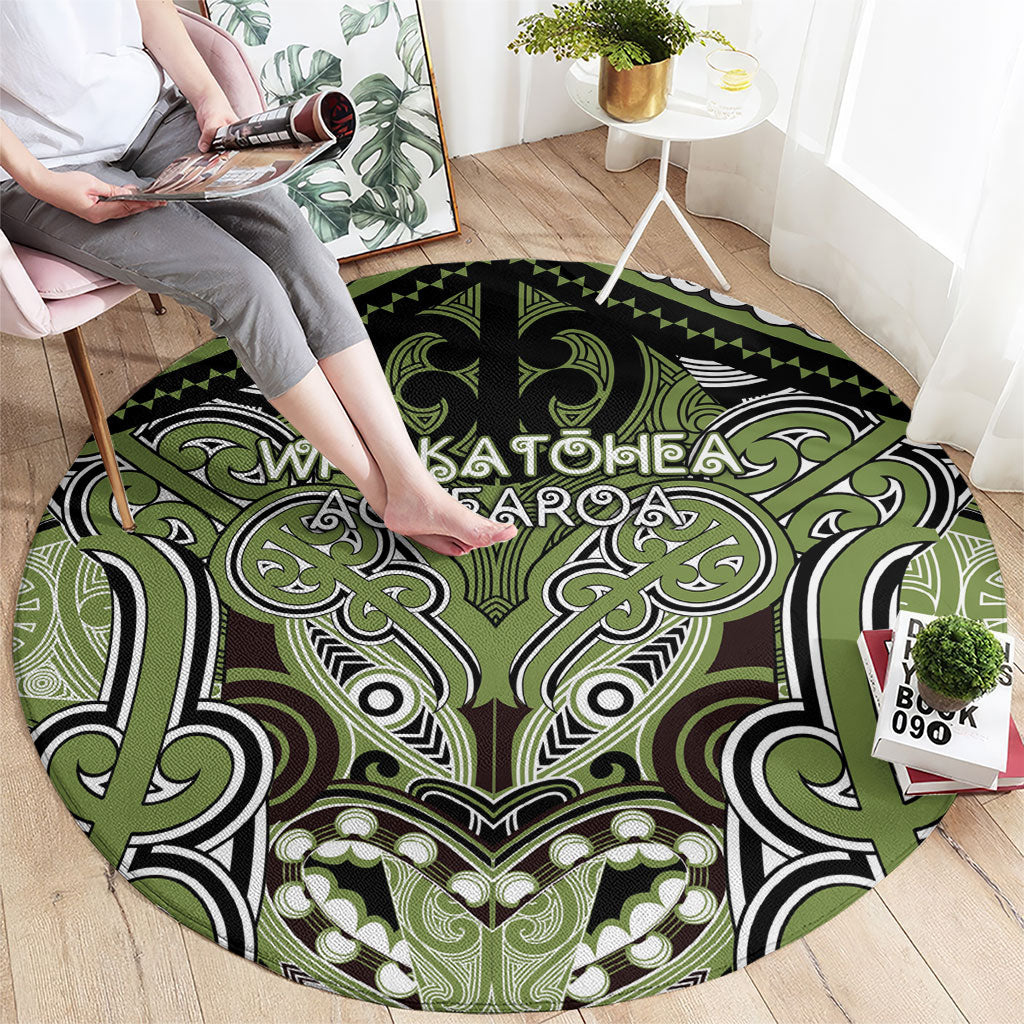 Aotearoa Iwi Whakatohea Round Carpet Maori Kowhaiwhai Pattern