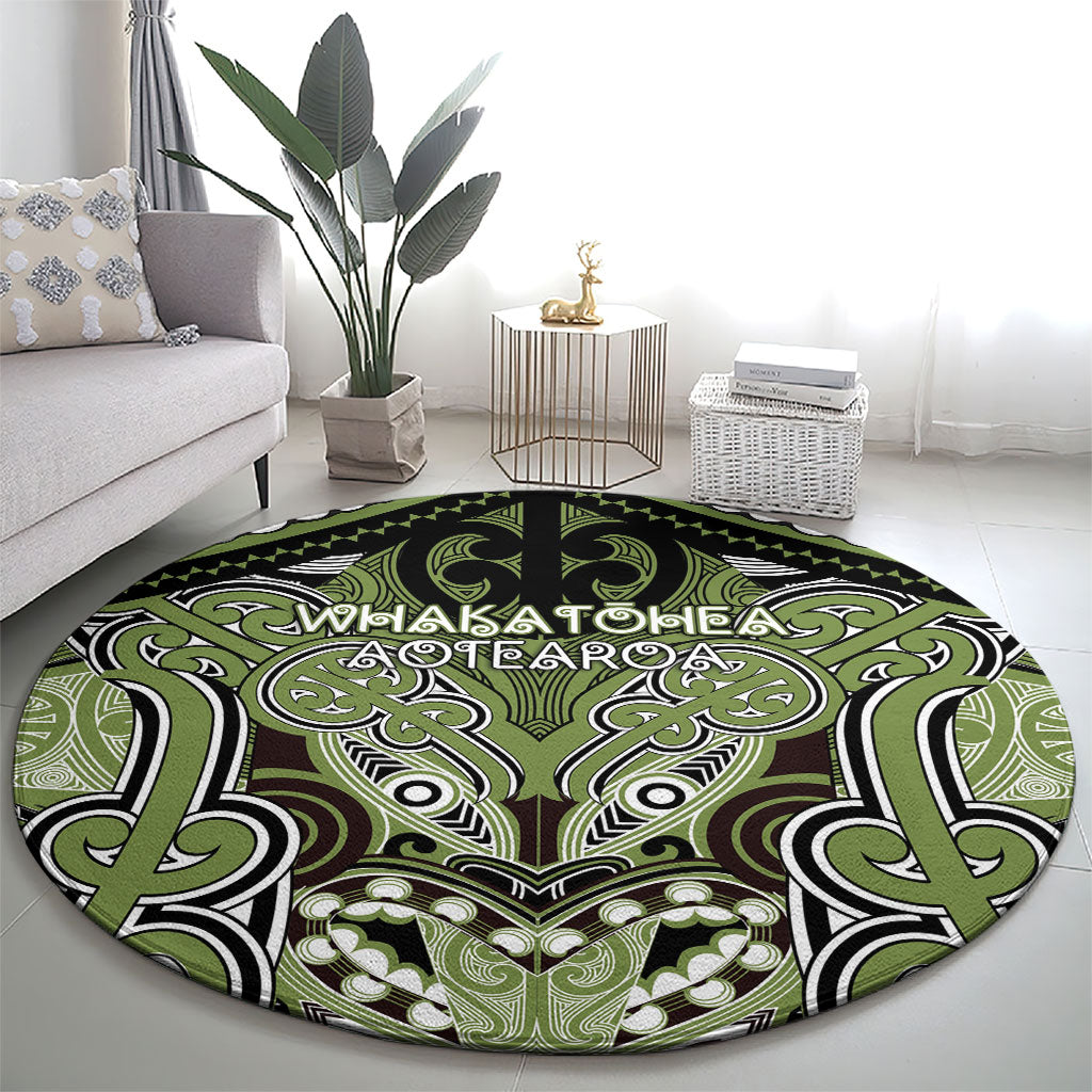 Aotearoa Iwi Whakatohea Round Carpet Maori Kowhaiwhai Pattern