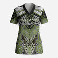 Aotearoa Iwi Whakatohea Personalised Scrub Top Maori Kowhaiwhai Pattern