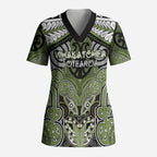 Aotearoa Iwi Whakatohea Personalised Scrub Top Maori Kowhaiwhai Pattern