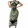 Aotearoa Iwi Whakatohea Personalised Short Sleeve Bodycon Dress Maori Kowhaiwhai Pattern