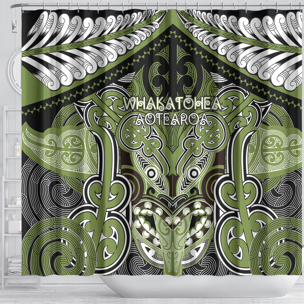 Aotearoa Iwi Whakatohea Shower Curtain Maori Kowhaiwhai Pattern
