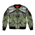 Aotearoa Iwi Whakatohea Personalised Sleeve Zip Bomber Jacket Maori Kowhaiwhai Pattern
