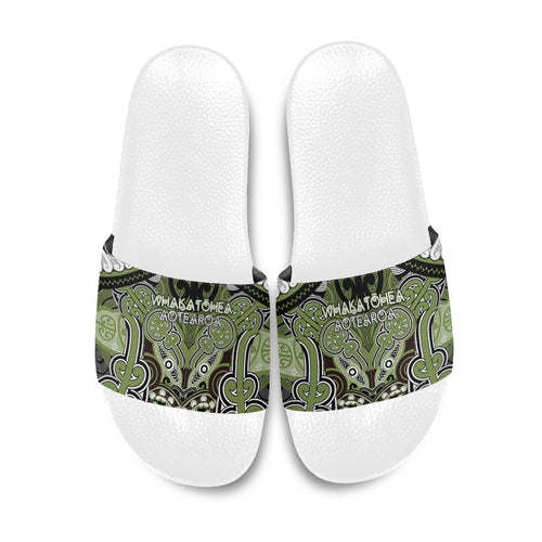 Aotearoa Iwi Whakatohea Slide Sandals Maori Kowhaiwhai Pattern