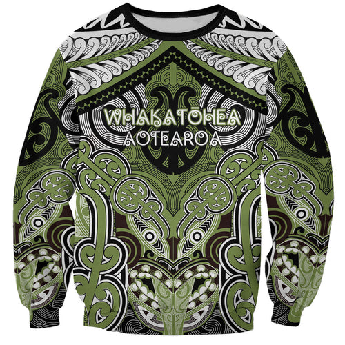 Aotearoa Iwi Whakatohea Personalised Sweatshirt Maori Kowhaiwhai Pattern