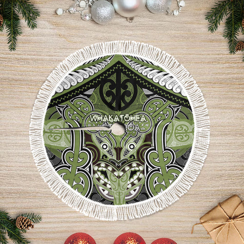 Aotearoa Iwi Whakatohea Tree Skirt Maori Kowhaiwhai Pattern