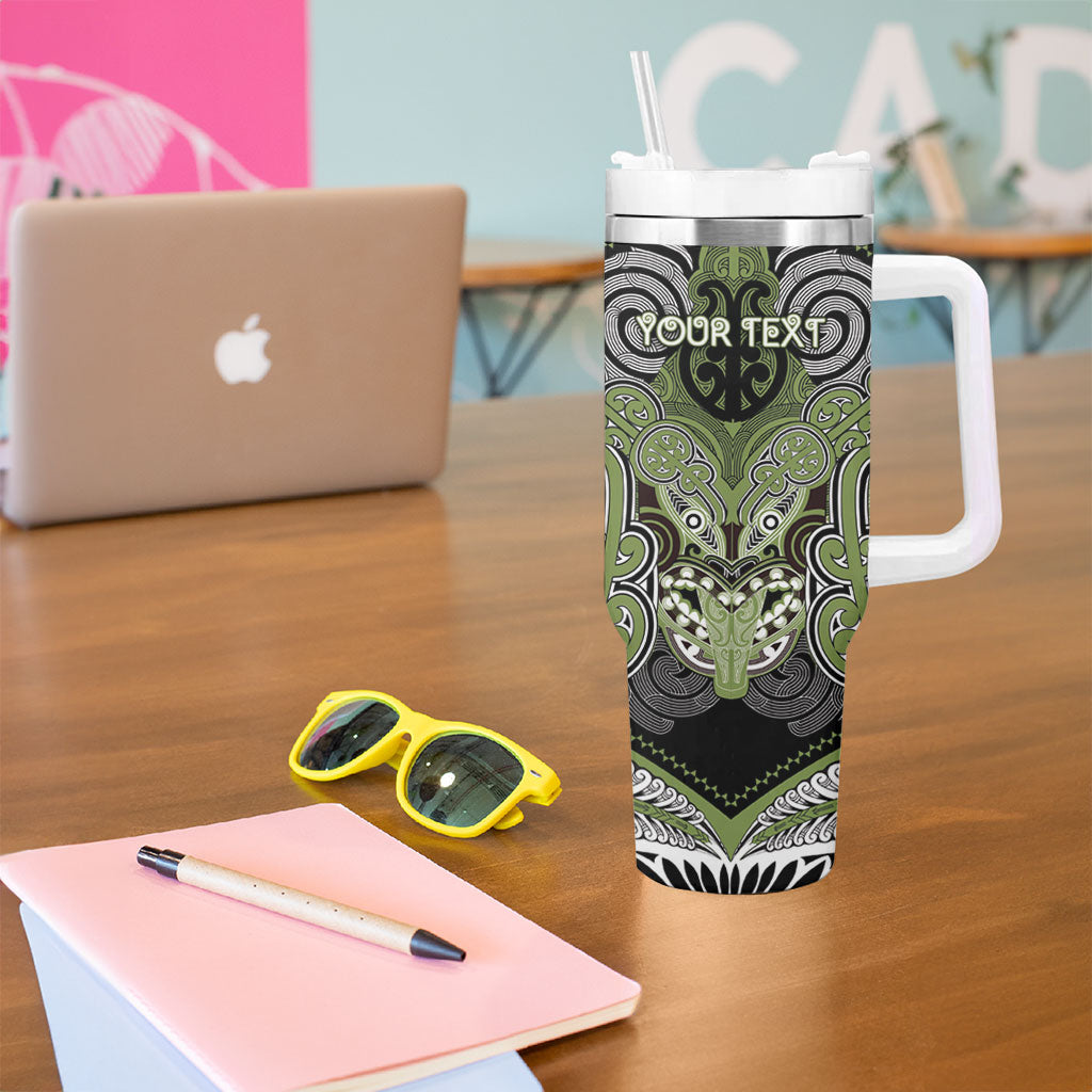 Aotearoa Iwi Whakatohea Personalised Tumbler With Handle Maori Kowhaiwhai Pattern
