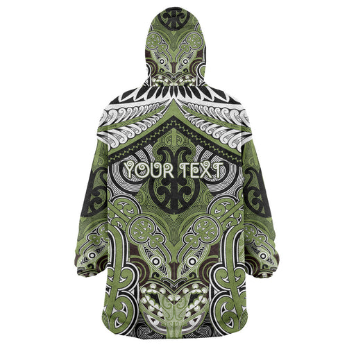 Aotearoa Iwi Whakatohea Personalised Wearable Blanket Hoodie Maori Kowhaiwhai Pattern