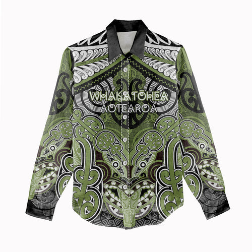 Aotearoa Iwi Whakatohea Personalised Women Casual Shirt Maori Kowhaiwhai Pattern