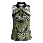 Aotearoa Iwi Whakatohea Personalised Women Sleeveless Polo Shirt Maori Kowhaiwhai Pattern