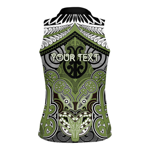 Aotearoa Iwi Whakatohea Personalised Women Sleeveless Polo Shirt Maori Kowhaiwhai Pattern