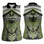Aotearoa Iwi Whakatohea Personalised Women Sleeveless Polo Shirt Maori Kowhaiwhai Pattern