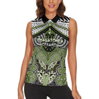 Aotearoa Iwi Whakatohea Personalised Women Sleeveless Polo Shirt Maori Kowhaiwhai Pattern