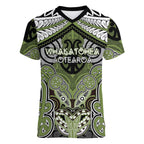 Aotearoa Iwi Whakatohea Personalised Women V-Neck T-Shirt Maori Kowhaiwhai Pattern
