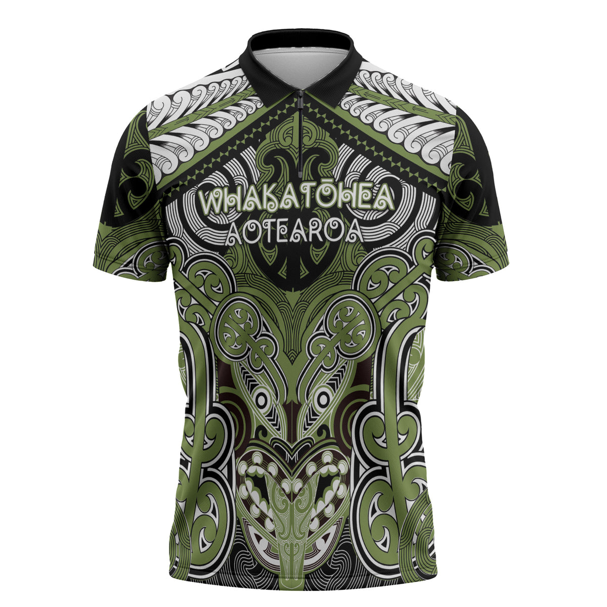Aotearoa Iwi Whakatohea Personalised Zipper Polo Shirt Maori Kowhaiwhai Pattern