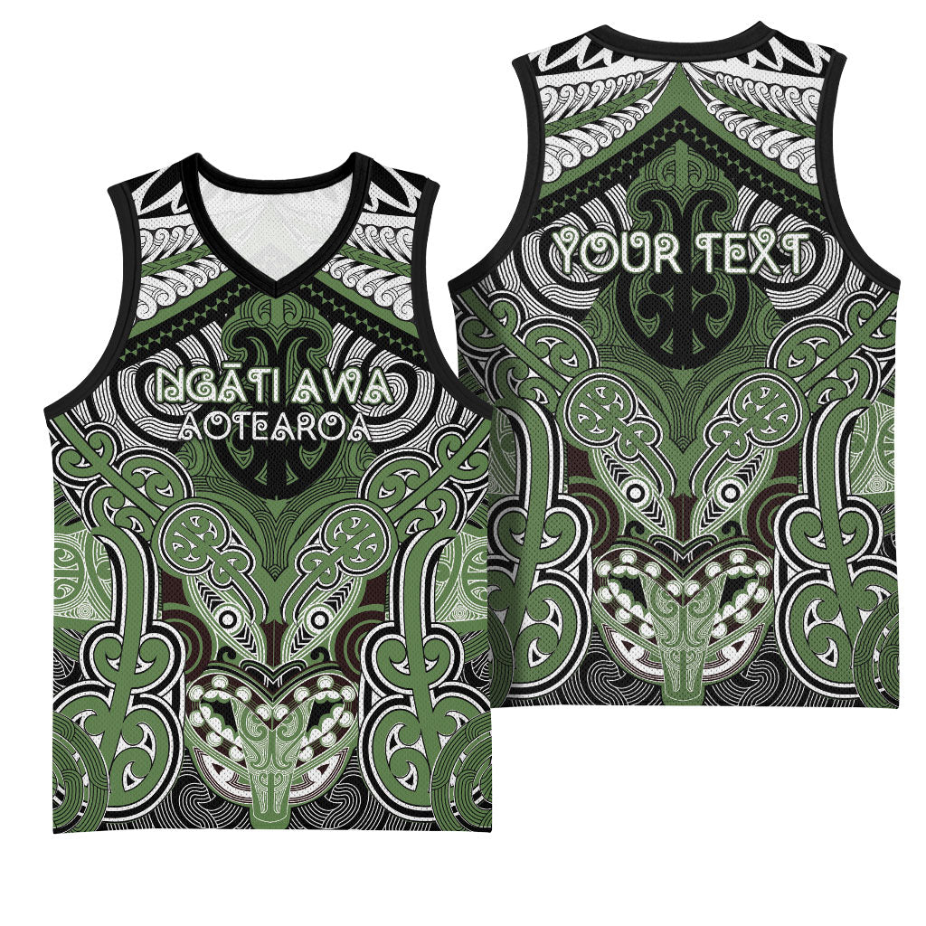 Aotearoa Iwi Ngati Awa Personalised Basketball Jersey Maori Kowhaiwhai Pattern