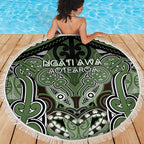 Aotearoa Iwi Ngati Awa Beach Blanket Maori Kowhaiwhai Pattern