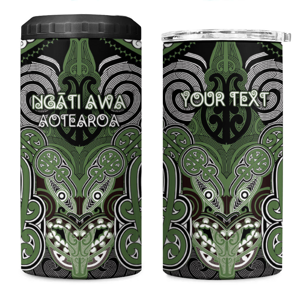Aotearoa Iwi Ngati Awa Personalised 4 in 1 Can Cooler Tumbler Maori Kowhaiwhai Pattern