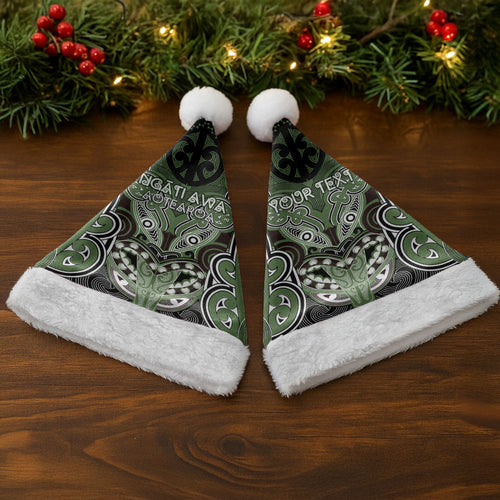 Aotearoa Iwi Ngati Awa Personalised Christmas Santa Hat Maori Kowhaiwhai Pattern