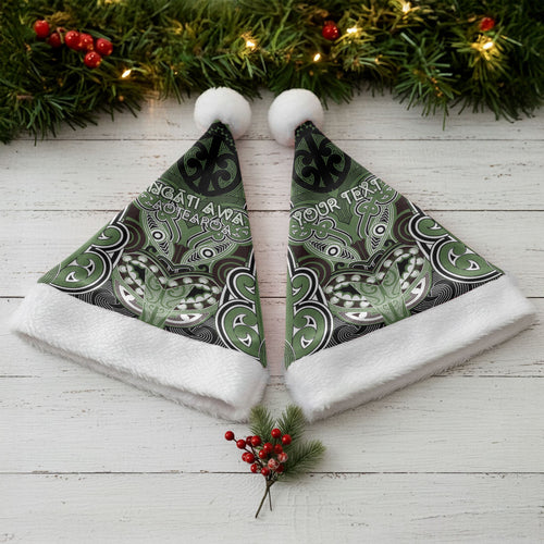 Aotearoa Iwi Ngati Awa Personalised Christmas Santa Hat Maori Kowhaiwhai Pattern