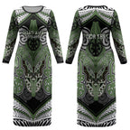 Aotearoa Iwi Ngati Awa Personalised Couples Matching Long Sleeve Bodycon Dress and Long Sleeve Button Shirt Maori Kowhaiwhai Pattern