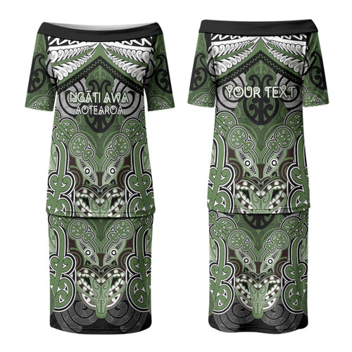 Aotearoa Iwi Ngati Awa Personalised Couples Matching Puletasi and Hawaiian Shirt Maori Kowhaiwhai Pattern