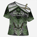 Aotearoa Iwi Ngati Awa Personalised Cross Shoulder Shirt Maori Kowhaiwhai Pattern