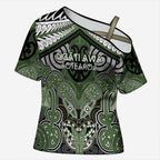 Aotearoa Iwi Ngati Awa Personalised Cross Shoulder Shirt Maori Kowhaiwhai Pattern